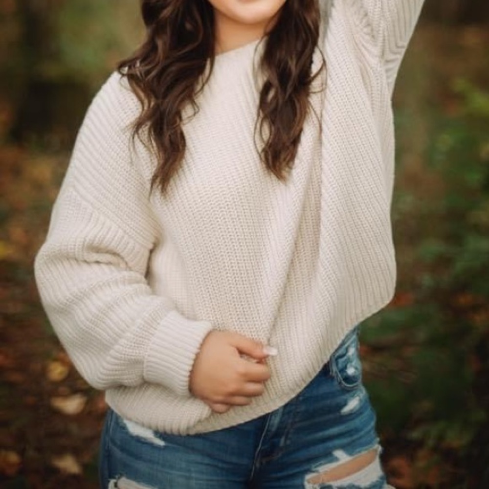 cream knitted sweater